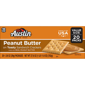 Austin Peanut Butter On Toasty Sandwich Crackers, Lunch Snacks, 20 Count — grocery product, view 6