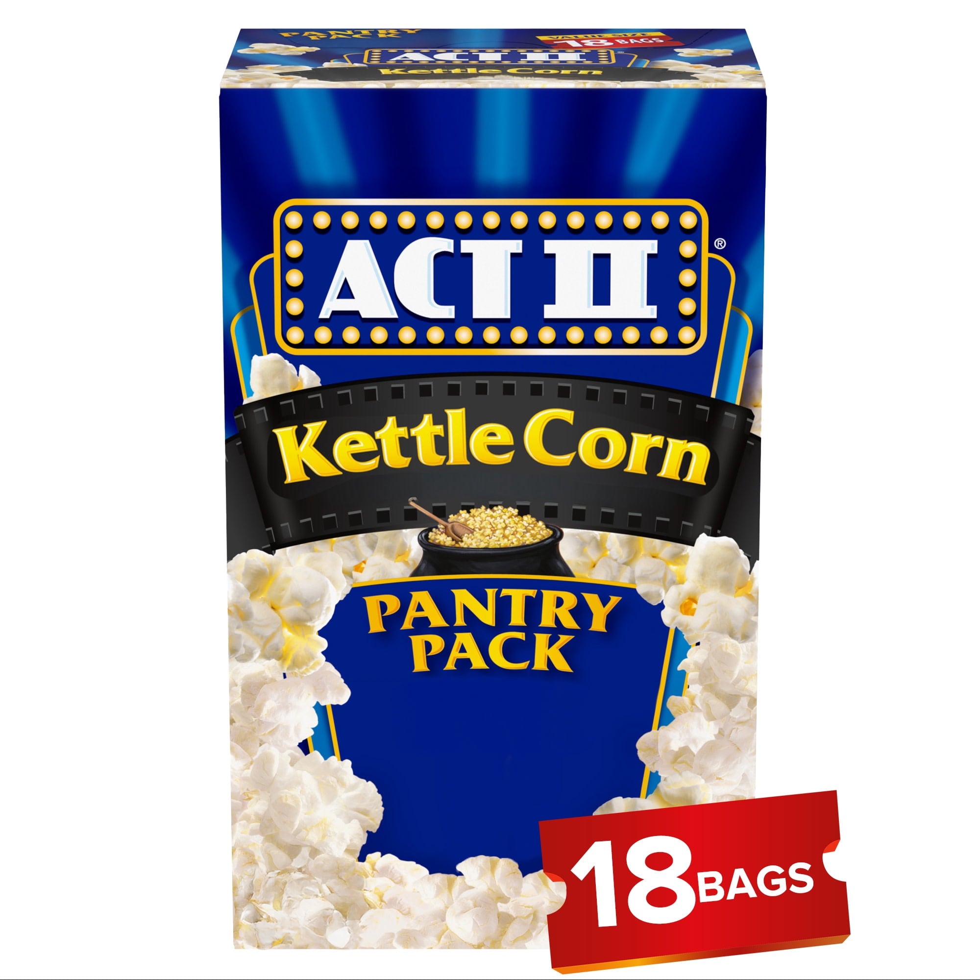 Act II Kettle Corn Microwave Popcorn, 2.75 oz., 18-Count Bags — grocery product