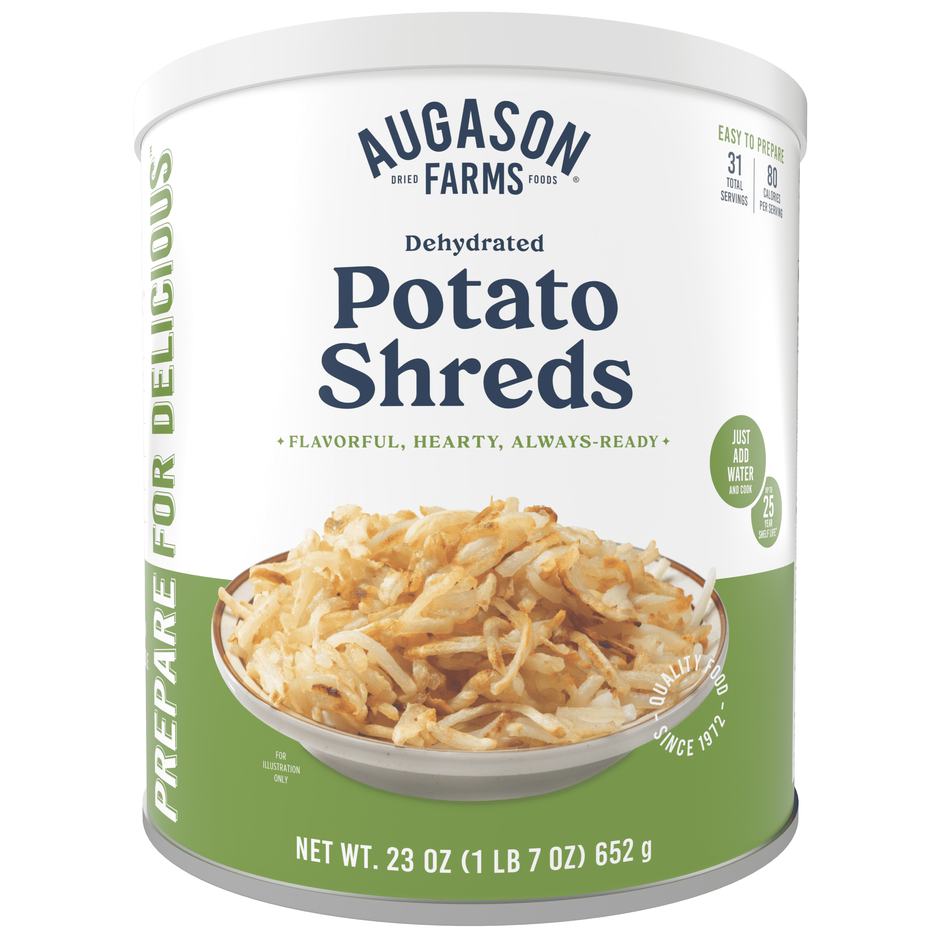 Augason Farms Dehydrated Potato Shreds Can, 31 Servings — grocery product
