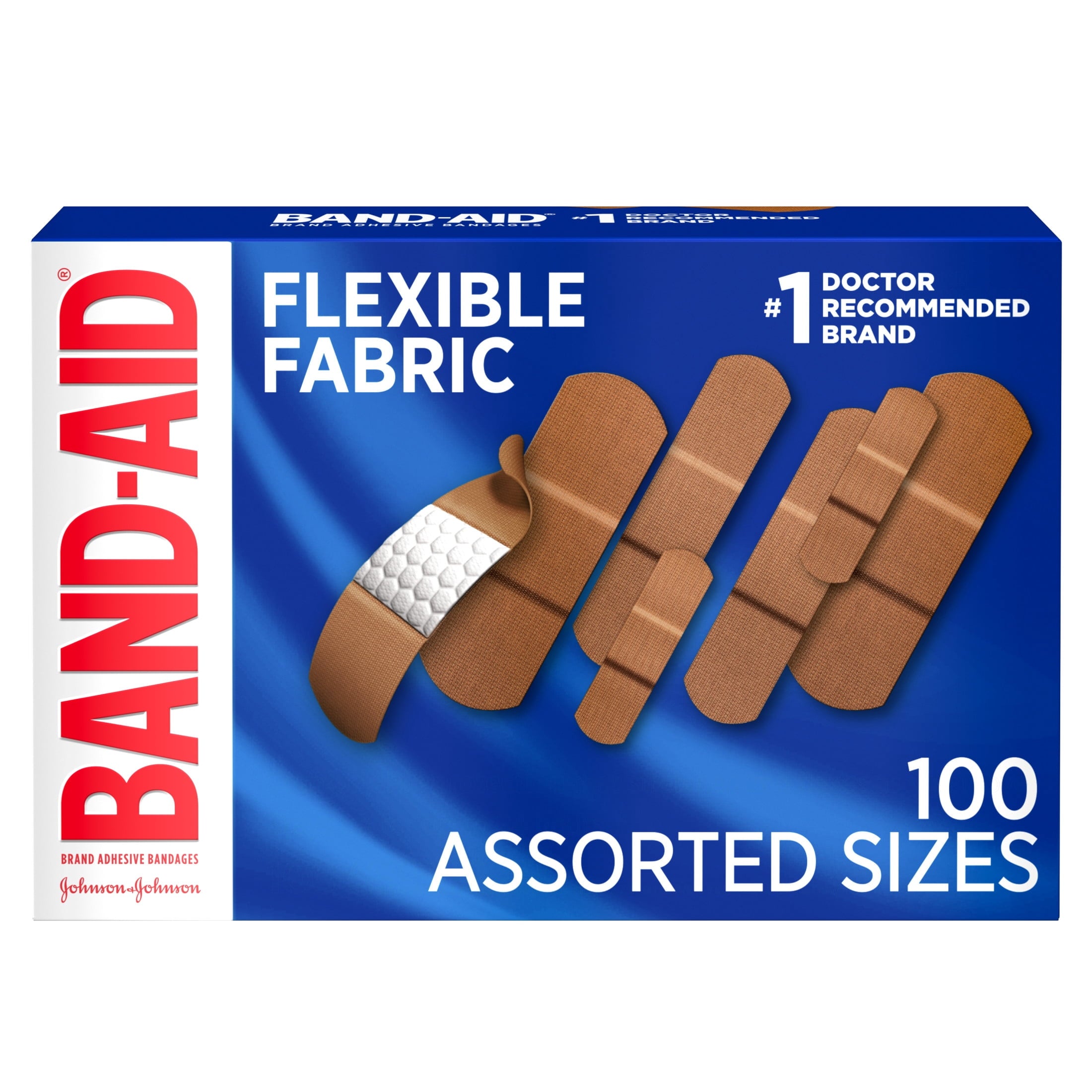 Band-Aid Brand Flexible Fabric Adhesive Bandages, Assorted, 100 Count — health and personal care product