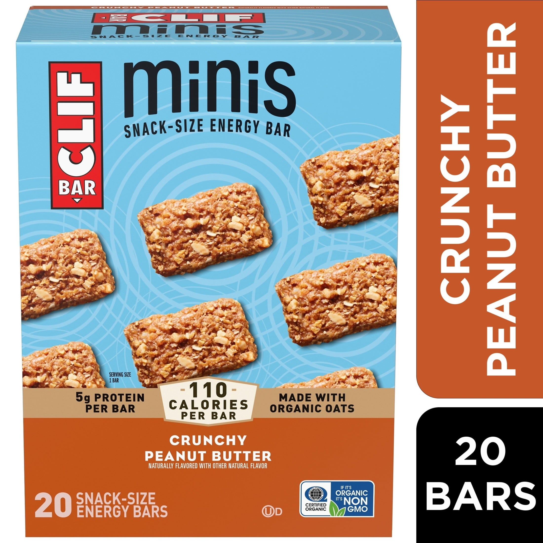 CLIF BAR Minis Crunchy Peanut Butter Flavor Snack-Size Energy Bars, 20ct — grocery product