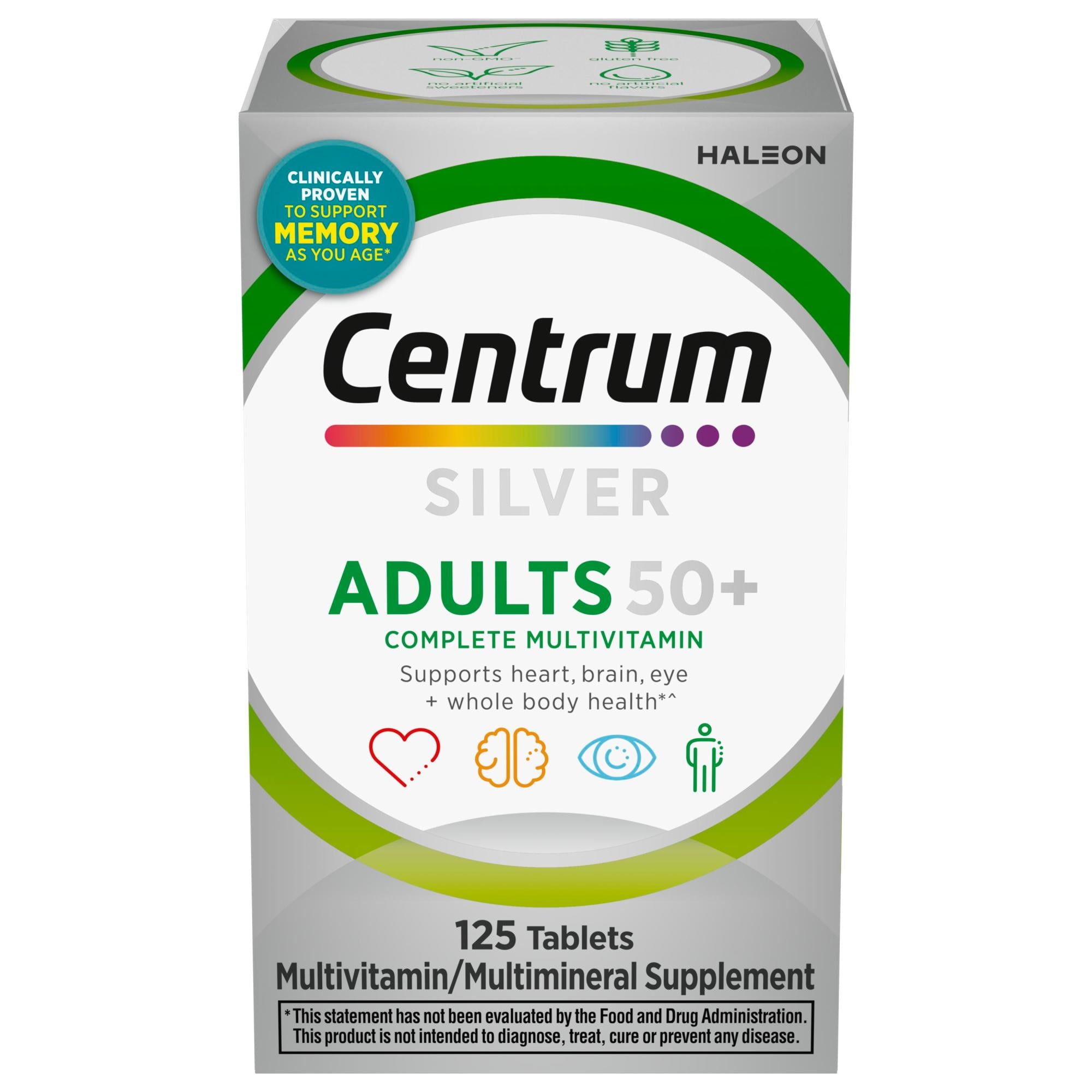 Centrum Silver Adults 50 Plus Multivitamin With Vitamin C, D & E, 125 Count — supplement pack
