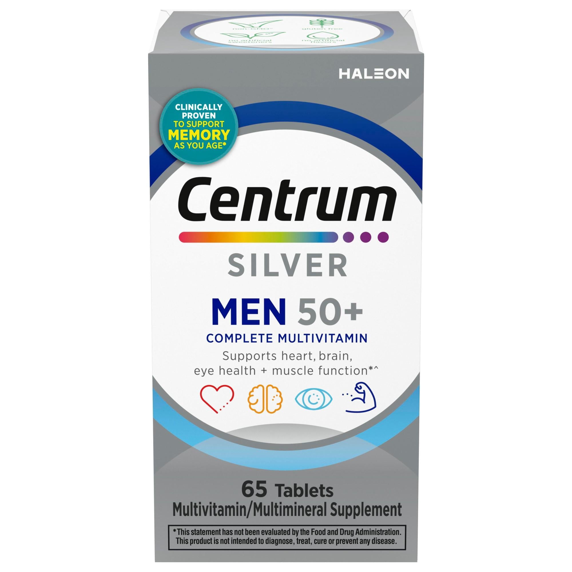 Centrum Silver Mens 50 Plus Multivitamin With Vitamin B & D3, 65 Count — supplement pack