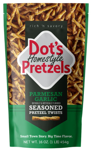 Dot's Pretzels Parmesan Garlic Seasoned Pretzel Twists Snack, 16 oz — grocery product