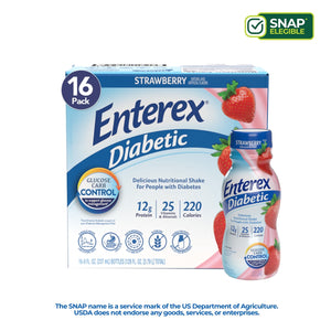 Enterex Diabetic Nutritional Meal Replacement Shake,for People with Diabetes,Strawberry,8 fl — sports nutrition product