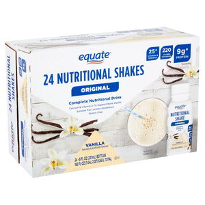 Equate Original Meal Replacement Nutritional Shakes, Vanilla, 8 fl oz, 24 Count — sports nutrition product