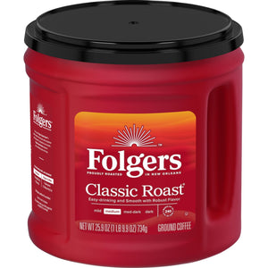 Folgers Classic Roast Ground Coffee, Medium Roast, 25.9 oz Canister — coffee and drinks product