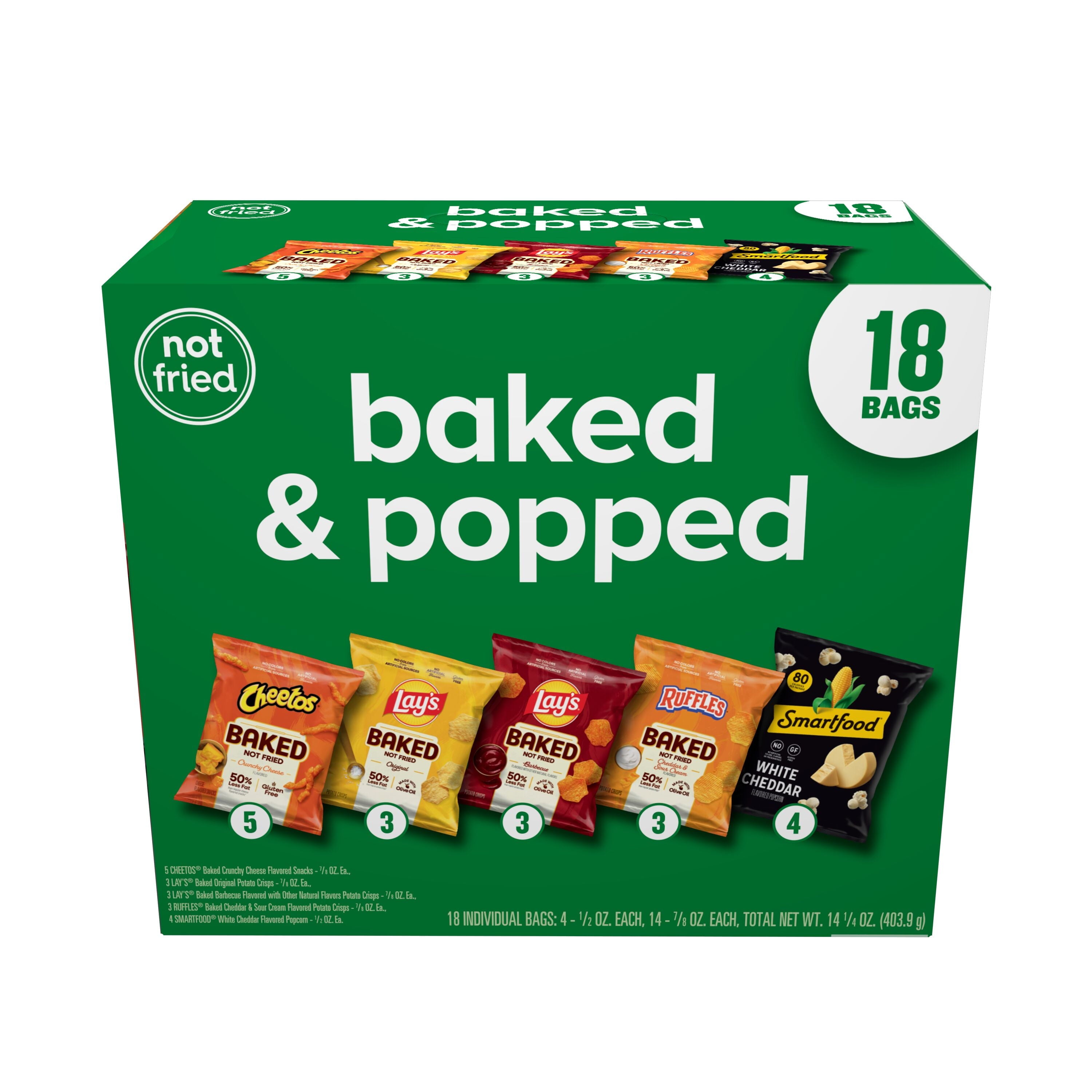 Frito-Lay Baked and Popped Mix Variety pack Snack Chips, 18 Count Multipack — grocery product
