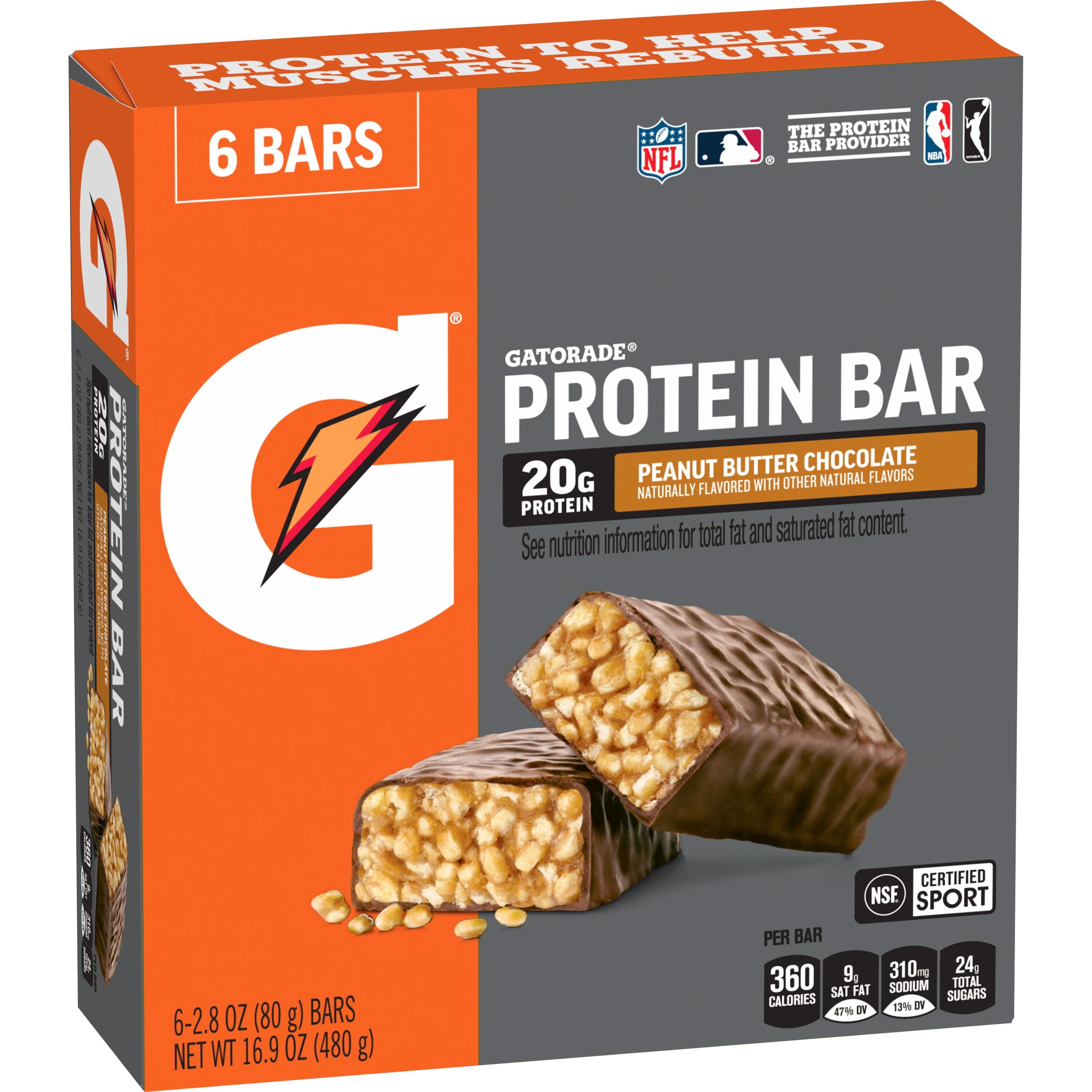 Gatorade Whey Protein Recover Bars, Peanut Butter Chocolate, 6 Ct — coffee and drinks product