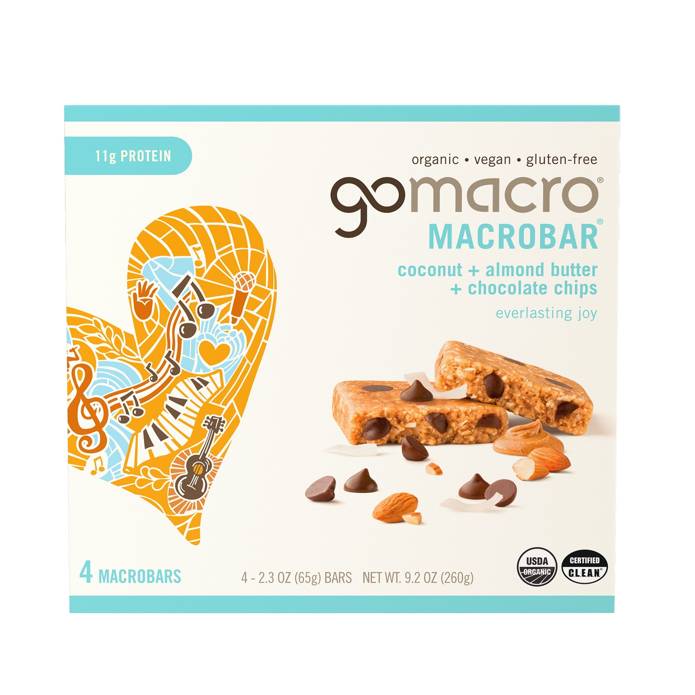 GoMacro MacroBar Organic Vegan Protein Bars - Coconut + Almond Butter + Chocolate Chips 11 grams — sports nutrition product
