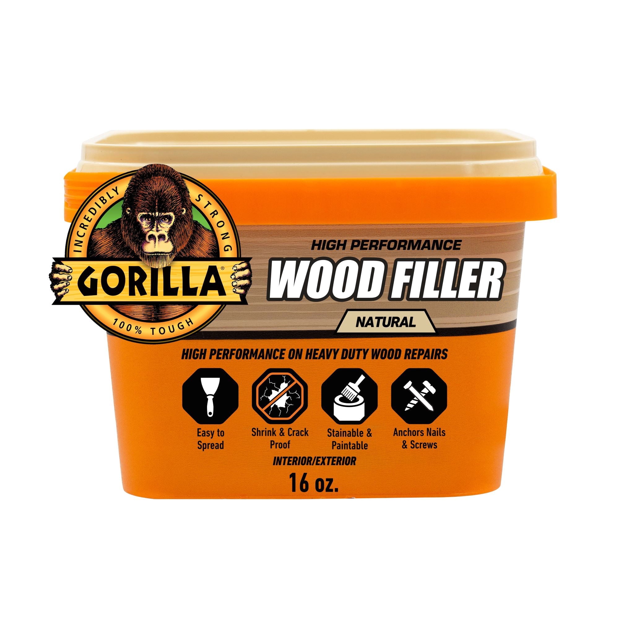 Gorilla All Purpose Wood Filler, Natural Finish, 16 Ounce Tub — home and garden product