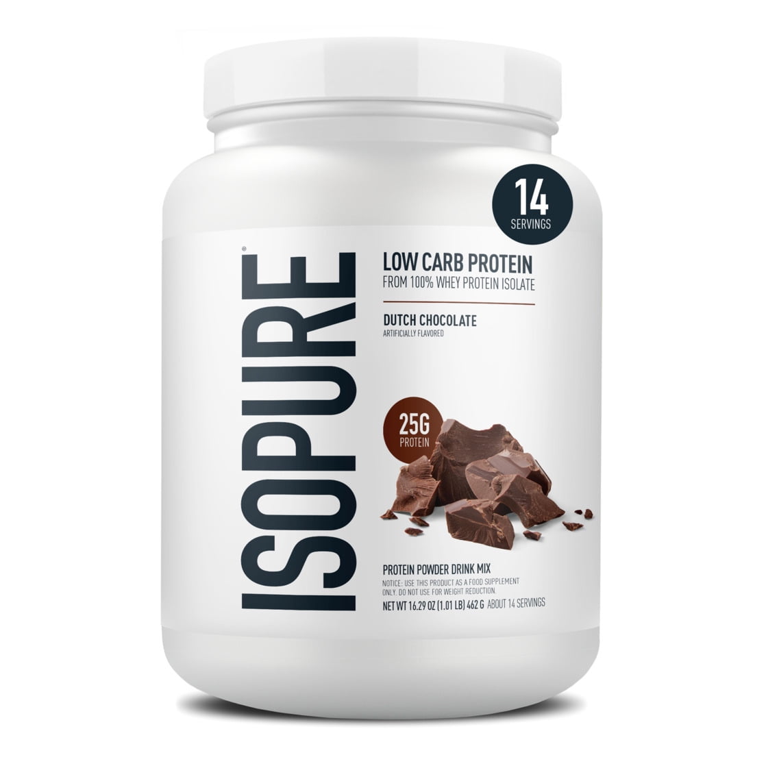 Isopure Low Carb 100% Whey Protein Isolate Chocolate Protein Powder, 25g, 14 Servings — sports nutrition product