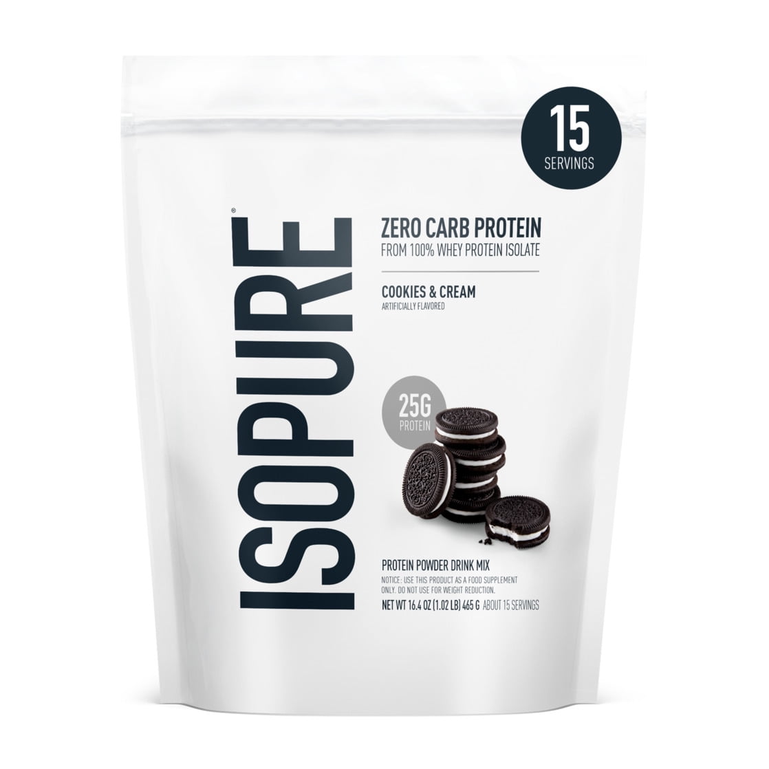 Isopure, Whey Protein Isolate Powder, Cookies & Cream, 25g Protein — sports nutrition product