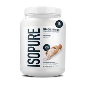 Isopure Zero Carb 100% Whey Protein Isolate Unflavored Protein Powder, 25g, 16 Servings — sports nutrition product