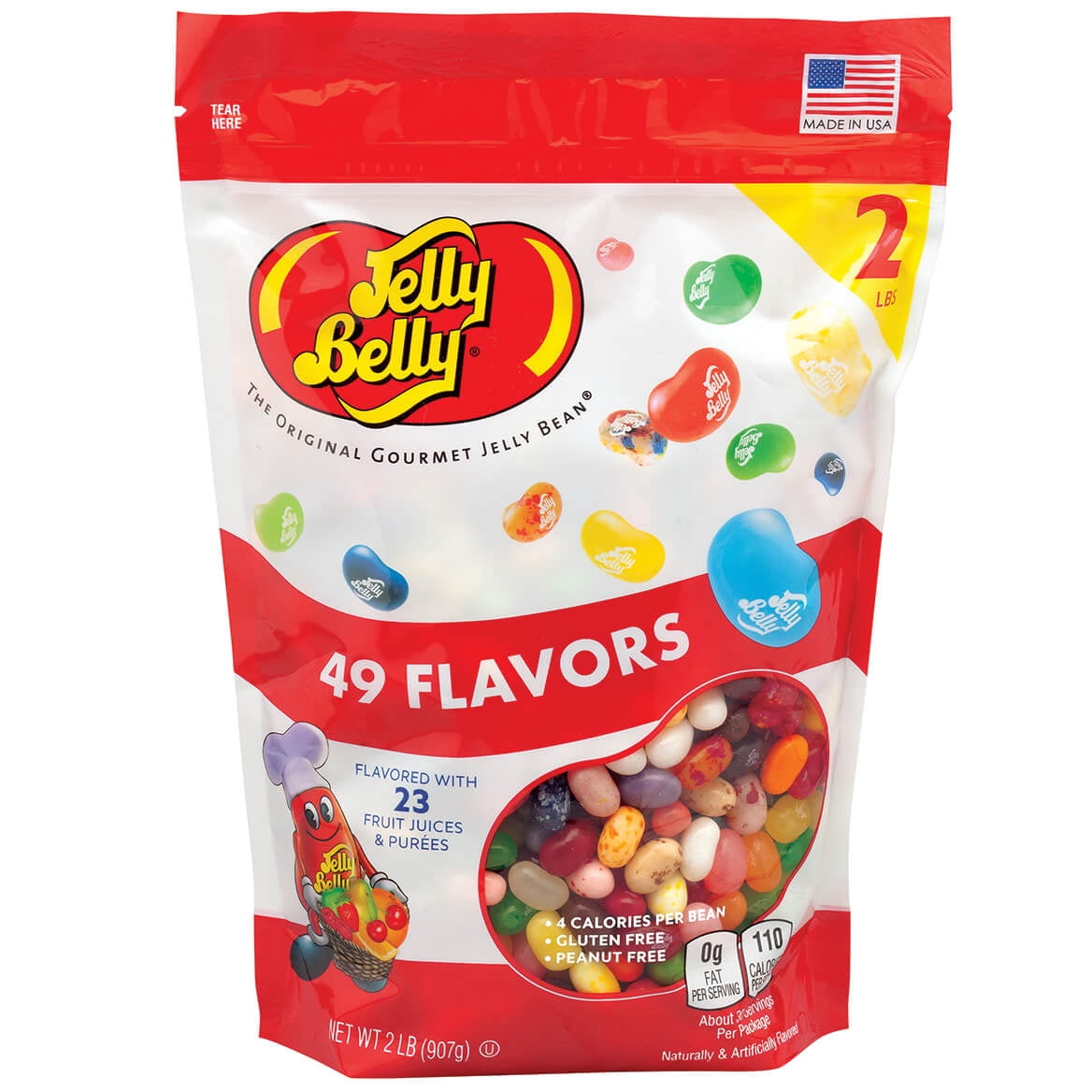 Jelly Belly, Candy, 49 Flavors, 2lb Bag, Resealable Zipper — snack product