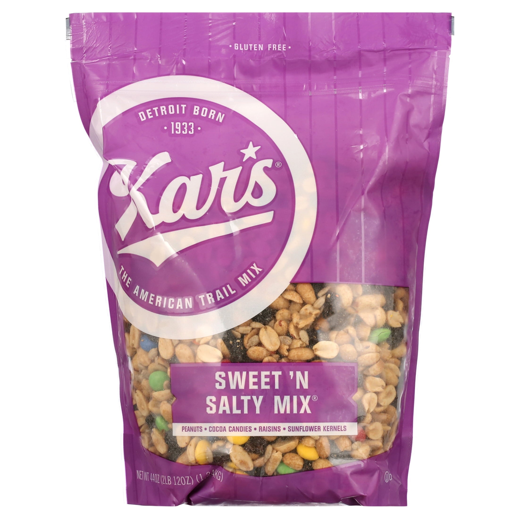 Kar's Sweet 'n Salty Mix, 44 oz - Peanuts, Raisins, Cocoa Candies & Sunflower Kernels, Gluten-Free — snack product