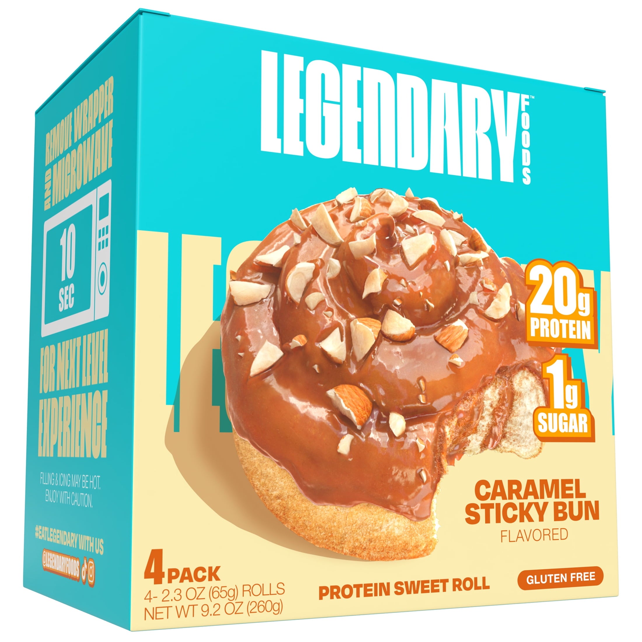Legendary Foods-Protein Sweet Roll-Caramel Sticky Bun 9.2oz/ 4ct — grocery product