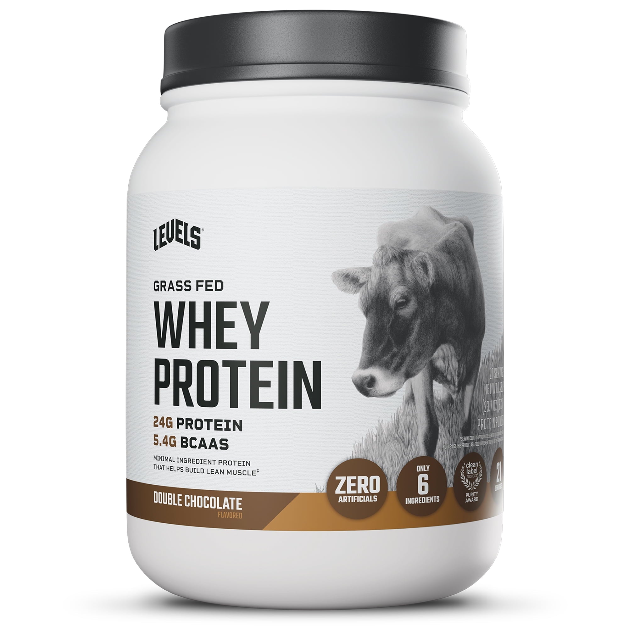 Levels Grass Fed Whey Protein Powder, No Artificials, 24G of Protein, Double Chocolate, 1.48LB — sports nutrition product