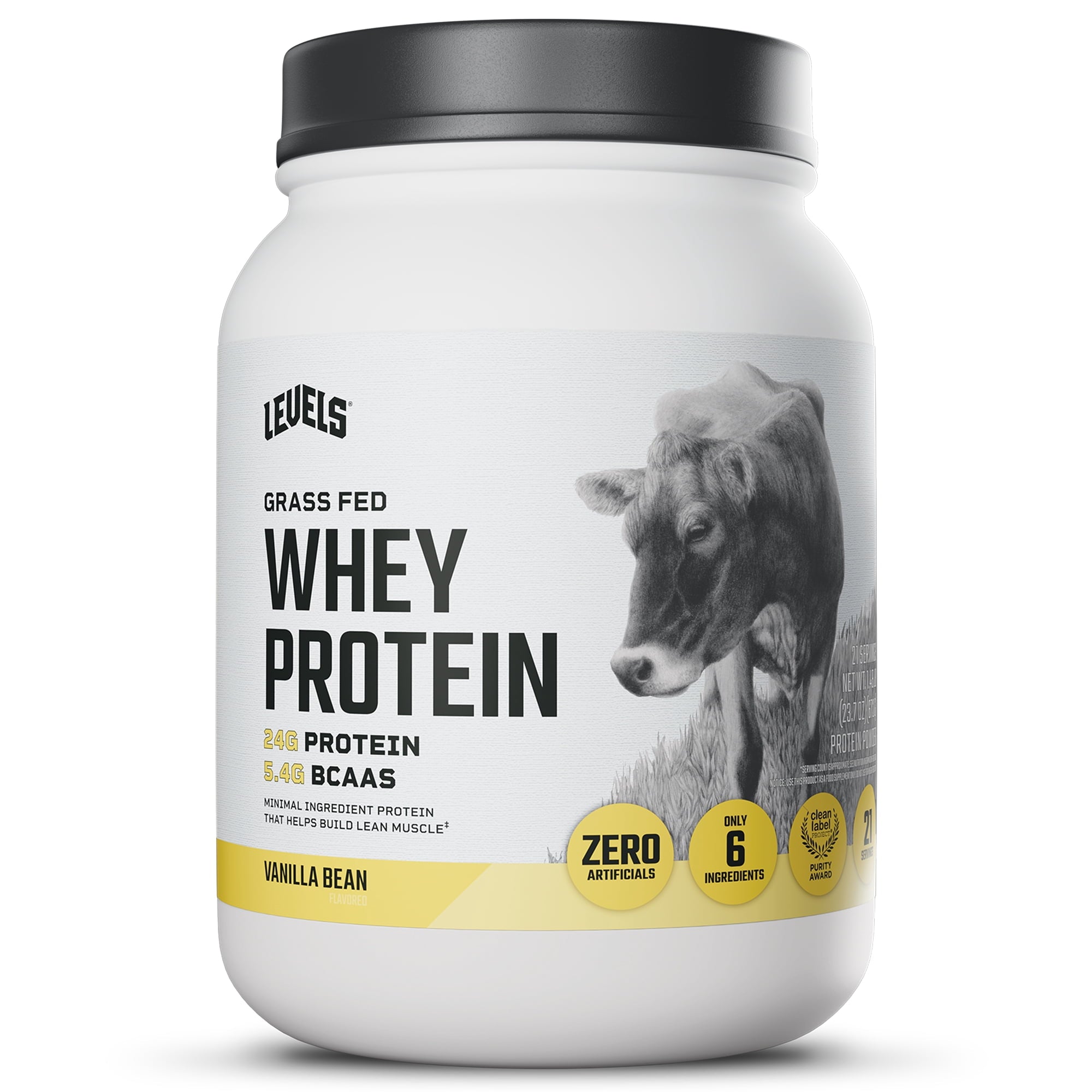 Levels Grass Fed Whey Protein Powder, No Artificials, 24G of Protein, Vanilla Bean, 1.48LB — sports nutrition product