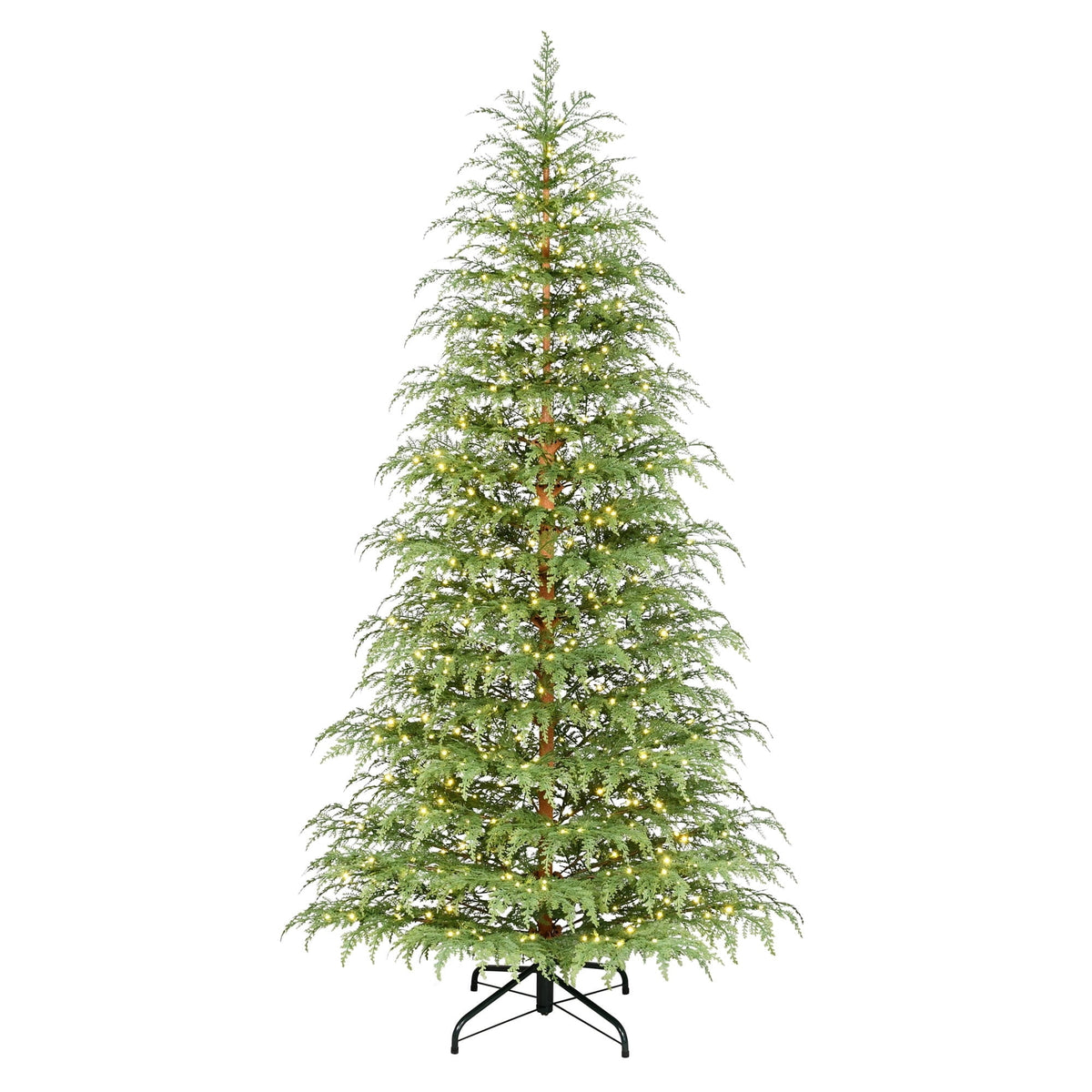 My Texas House 7.5' Pre-Lit Cypress Green Artificial Christmas Tree with 500 Warm White Twinkle LED