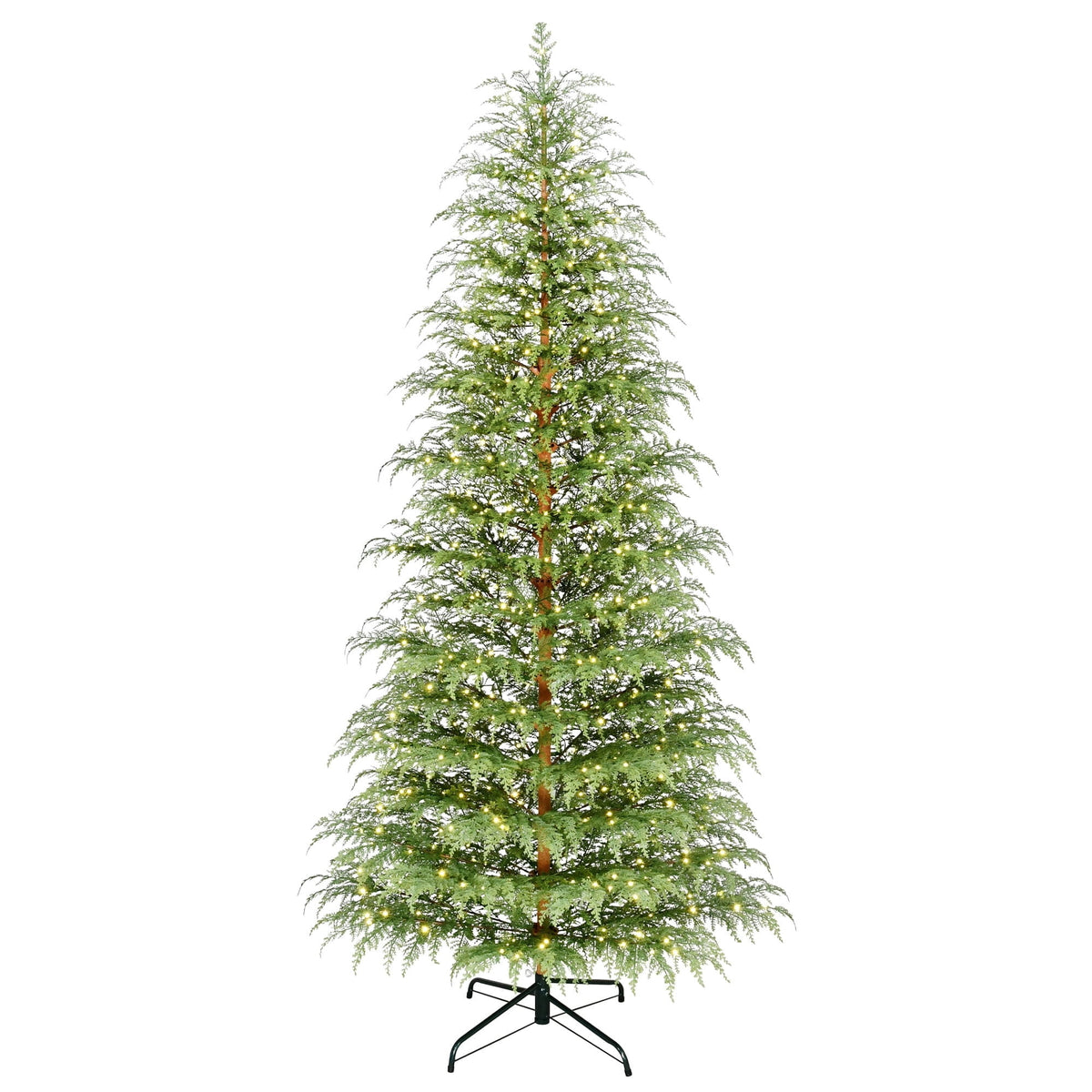 My Texas House 9' Pre-Lit Cypress Green Artificial Christmas Tree with 600 Warm White Twinkle LED