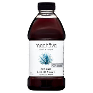 Madhava Organic 100% Blue Amber Agave Sweetener Sugar Substitute, Shelf-Stable 46oz Bottle — grocery product
