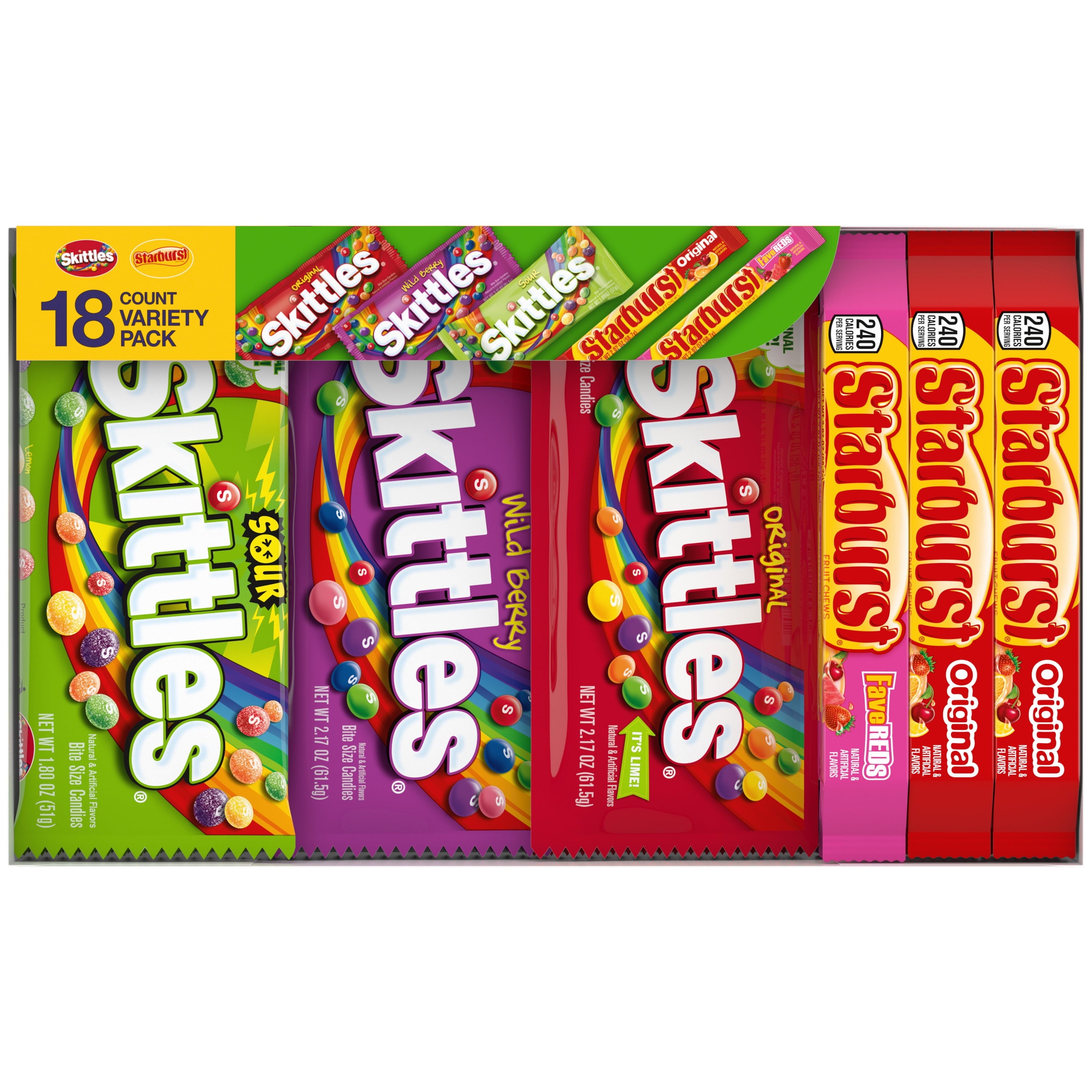 Mars Mixed Skittles & Starburst Variety Pack Chewy Candy Assortment -18 Bars Box — grocery product