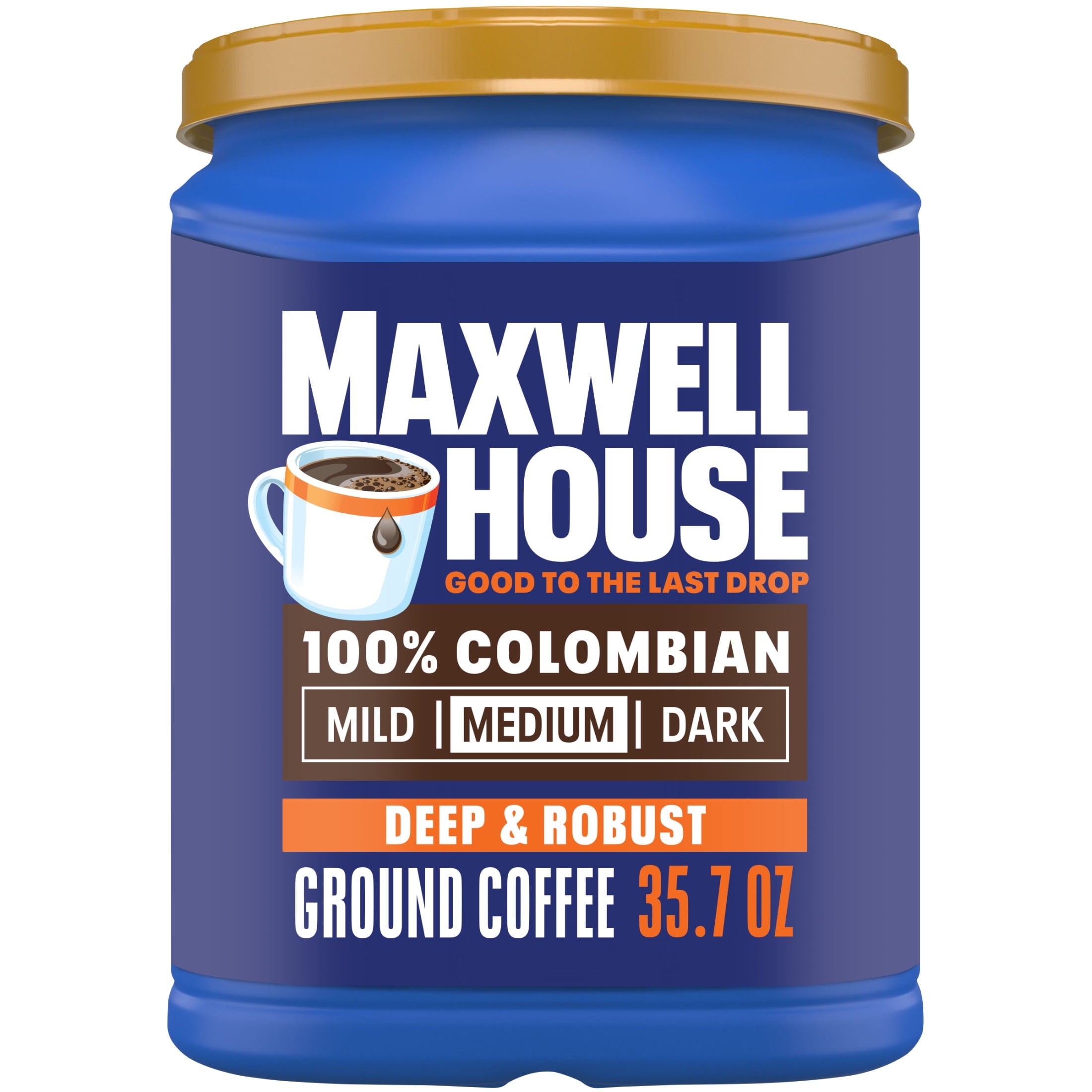 Maxwell House 100% Colombian Ground Coffee, 35.7 oz Canister — coffee and drinks product
