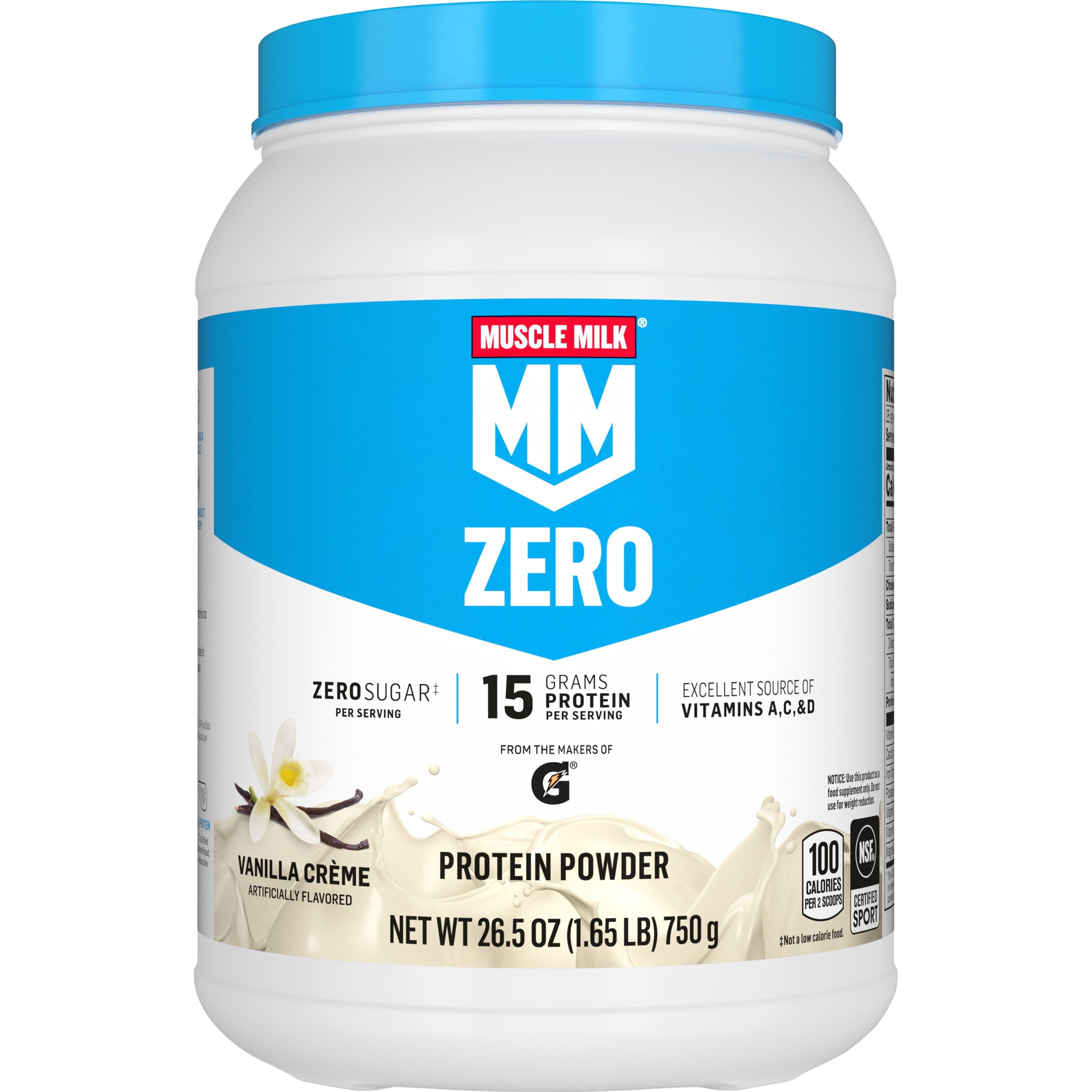 Muscle Milk, Protein Powder, 1.65 Pound Canister, Vanilla Creme Flavor — sports nutrition product