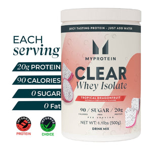 Myprotein Clear Whey Isolate Protein Powder, Tropical Dragonfruit, 20 Servings, Muscle Builder — sports nutrition product