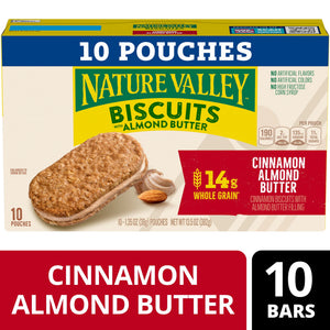 Nature Valley Biscuit Sandwiches, Cinnamon Almond Butter, 10 Bars, 13.5 oz — grocery product