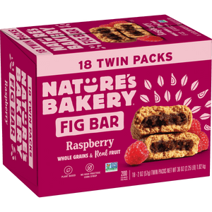 Nature's Bakery Raspberry Fig Bar, 2 oz Twin pack, 18 Count Box — grocery product