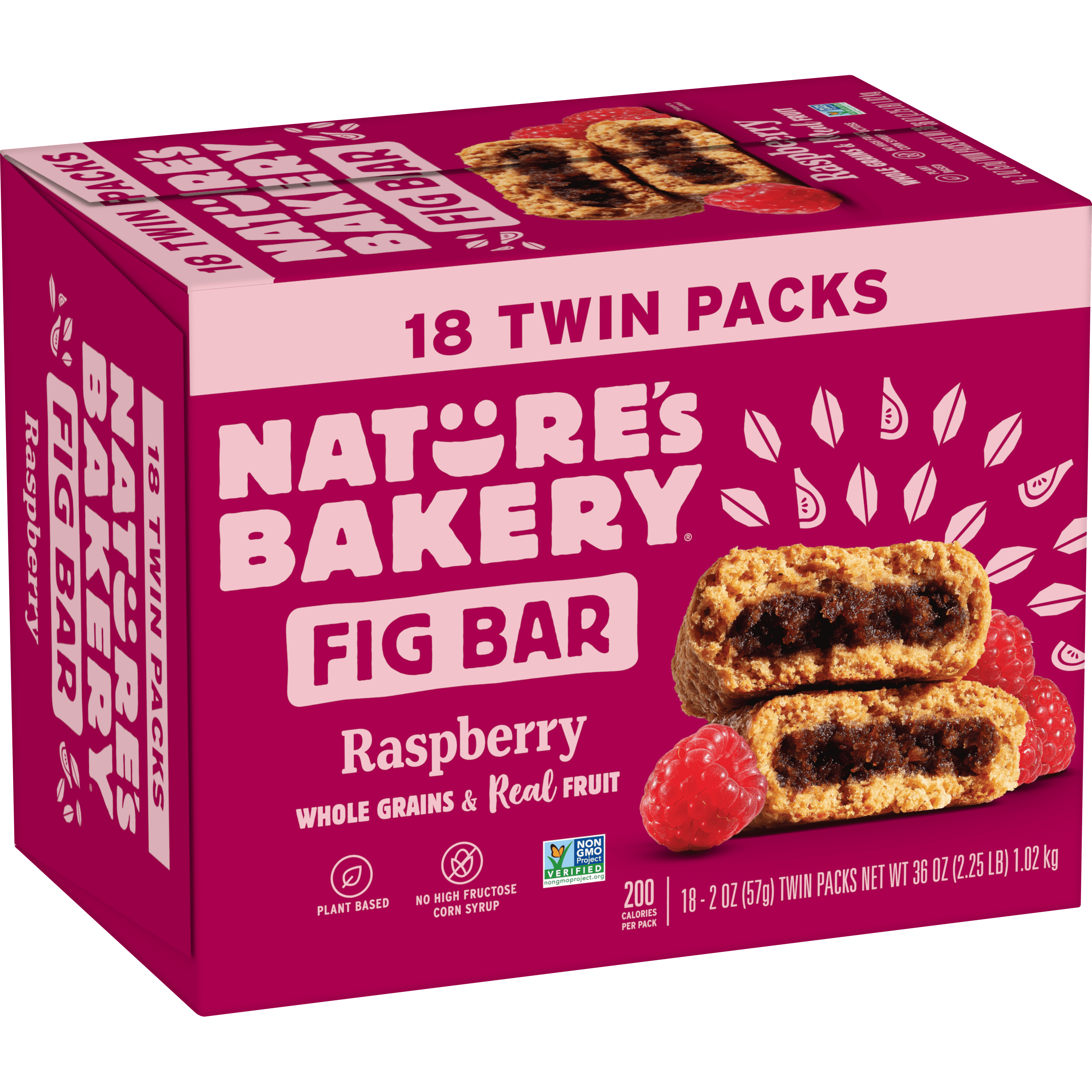 Nature's Bakery Raspberry Fig Bar, 2 oz Twin pack, 18 Count Box — grocery product