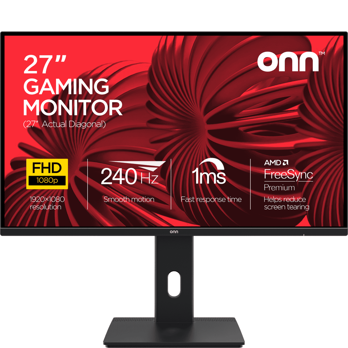 onn 27" FHD (1920 x 1080p) 240Hz 1ms AMD FreeSync Gaming Monitor with Cables