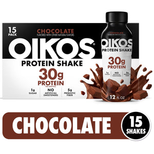 Oikos Protein Shake, Chocolate, 30g Protein, Shelf Stable, 12 Fl Oz Bottle, 15 Count — sports nutrition product