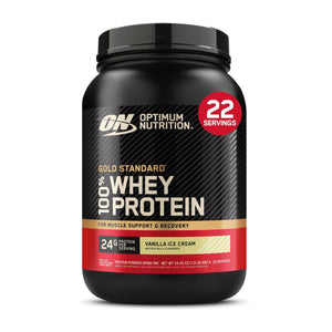 Optimum Nutrition, Gold Standard 100% Whey Protein Powder, Vanilla Ice Cream, 22 Servings — sports nutrition product