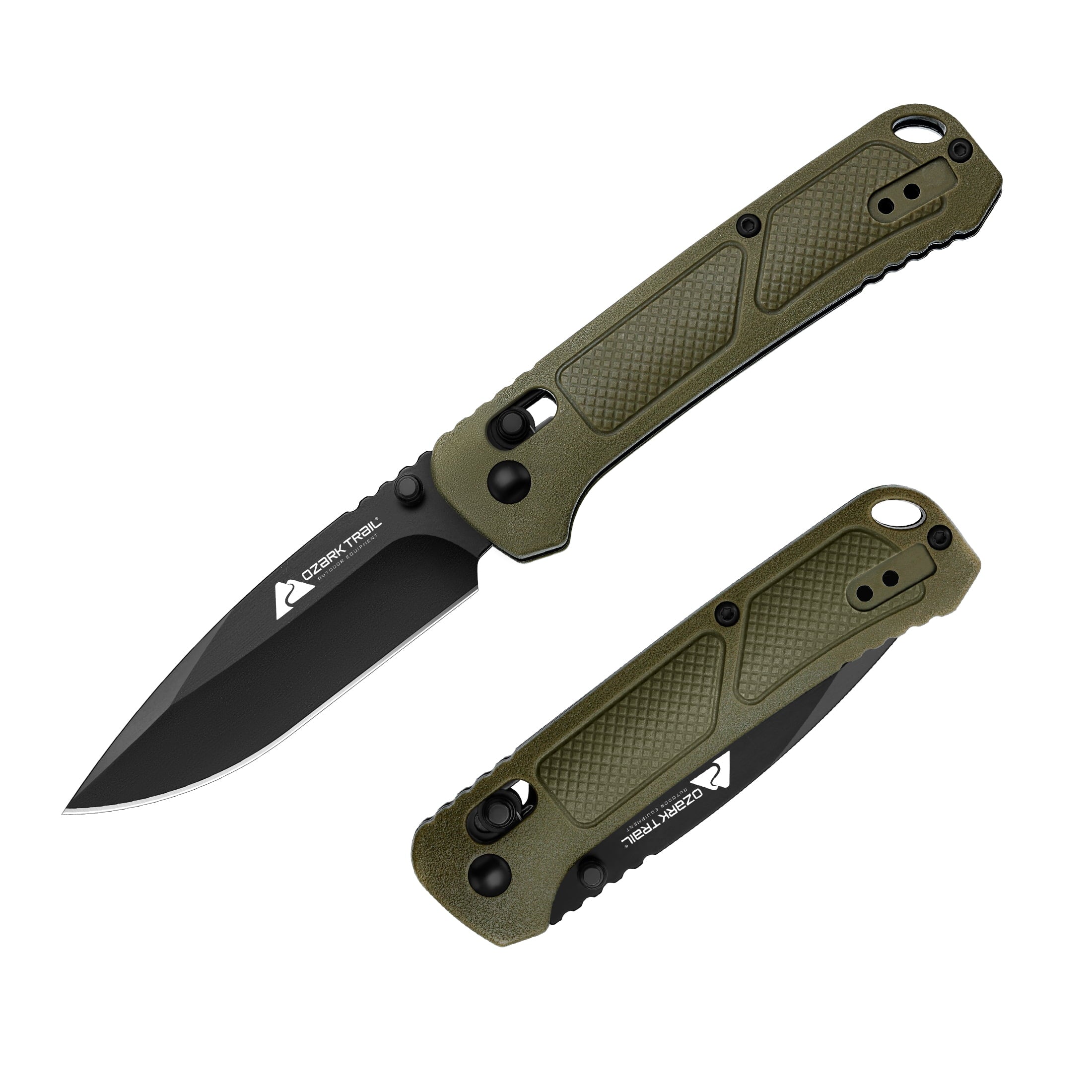Ozark Trail 7.5 inch Folding Knife,D2 Blade,Ball Bearing,OD Green Handle — sports and outdoor product