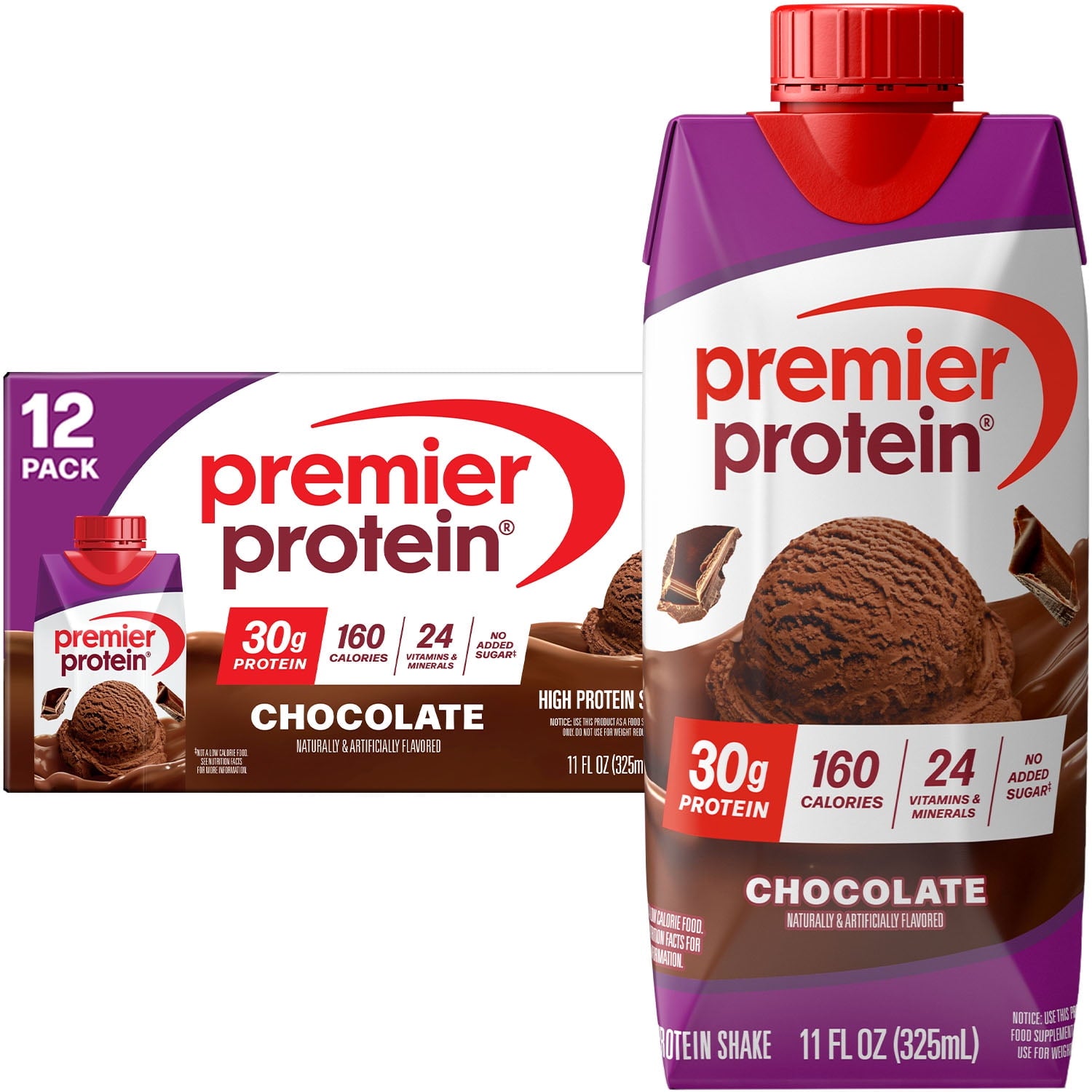 Premier Protein Shake, Chocolate, 30g Protein, 11 Fl Oz, 12 Ct — sports nutrition product