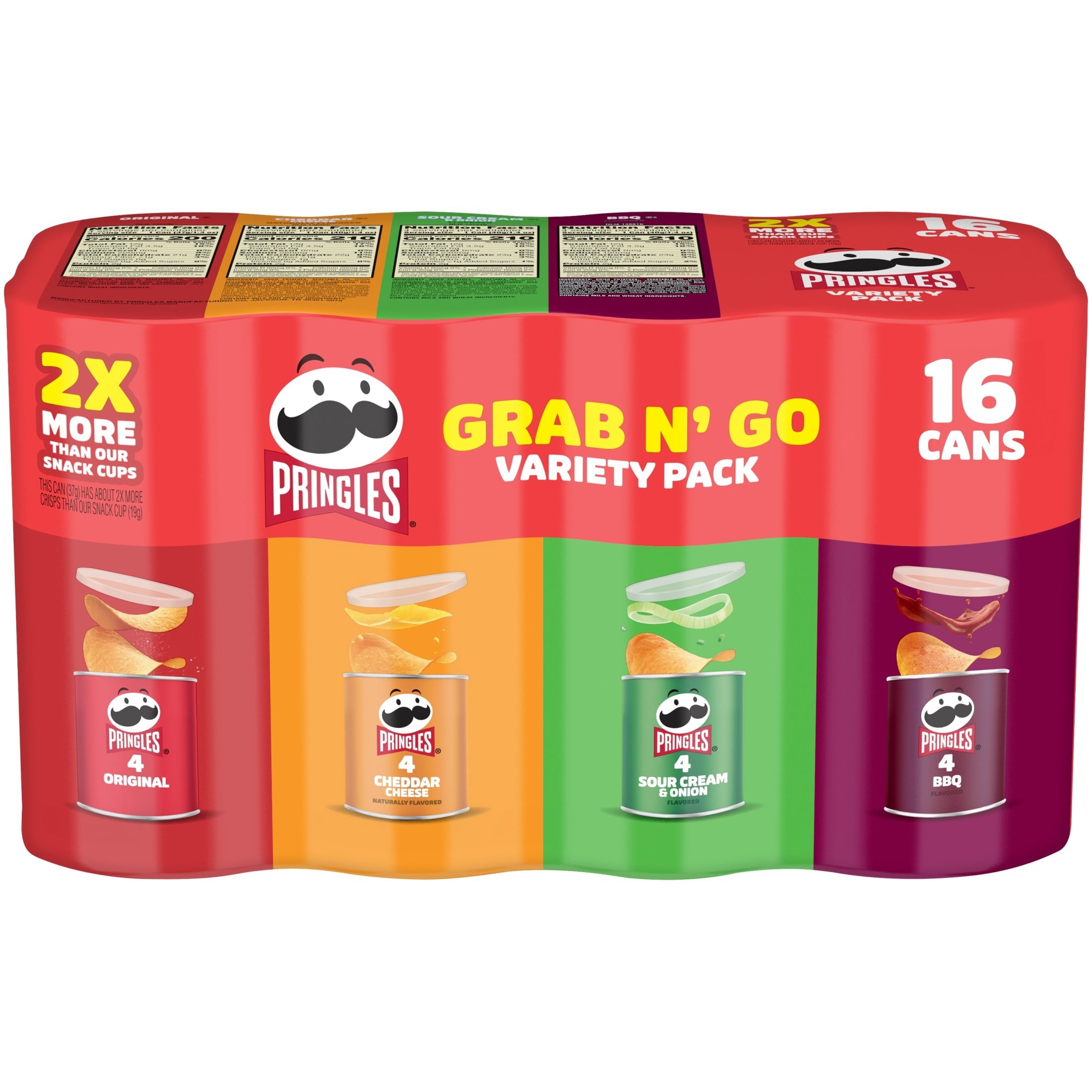 Pringles Potato Crisps Chips, Lunch Snacks, Variety Pack, 22oz Pack (16 Cans) — grocery product