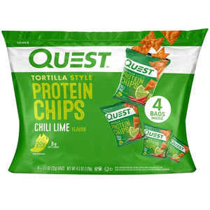 Quest Tortilla Style Protein Chips, Chili Lime, 1.1oz - 4 Count Bags — sports nutrition product