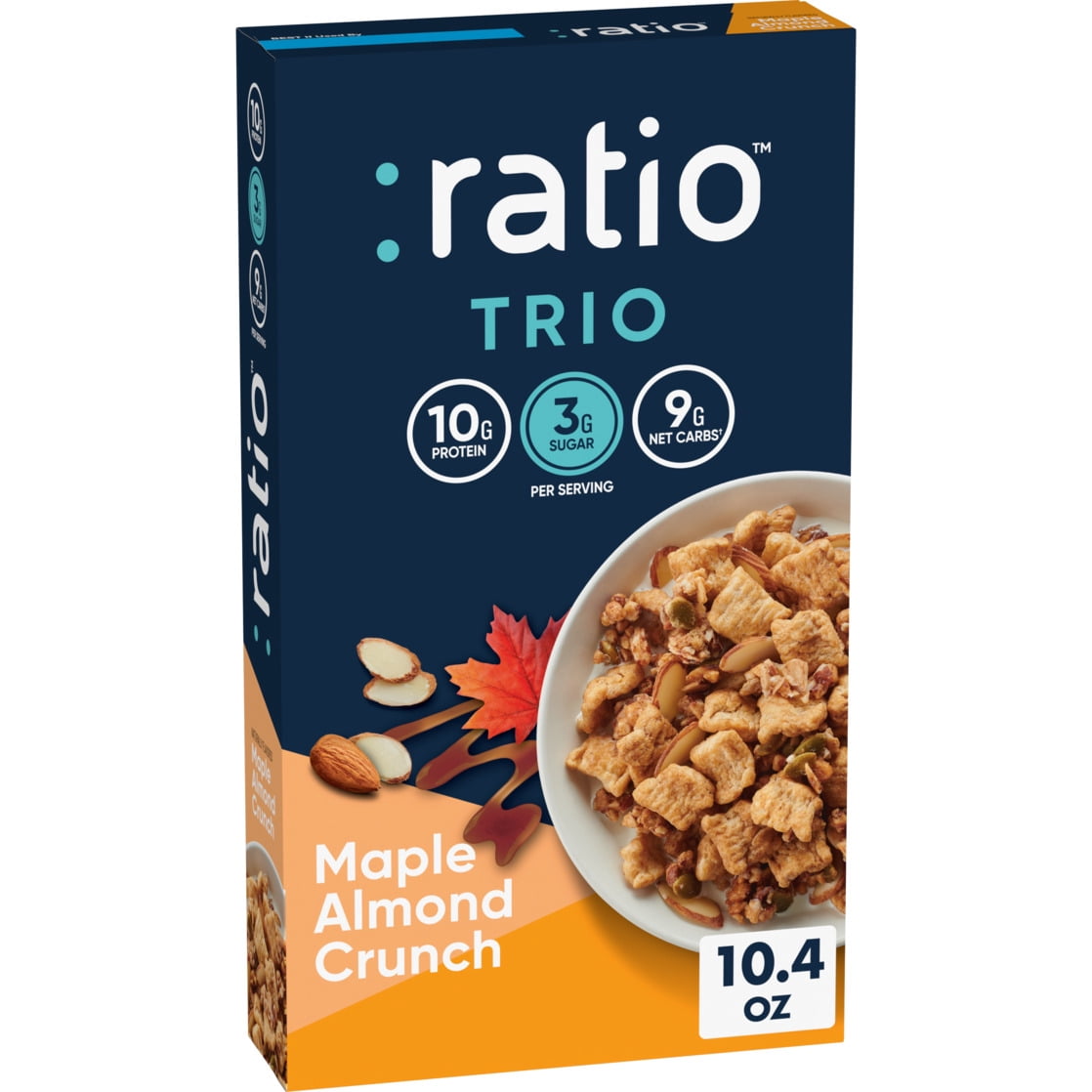 Ratio, Cereal, Maple Almond Crunch, 10.4 oz, 10g Protein — grocery product