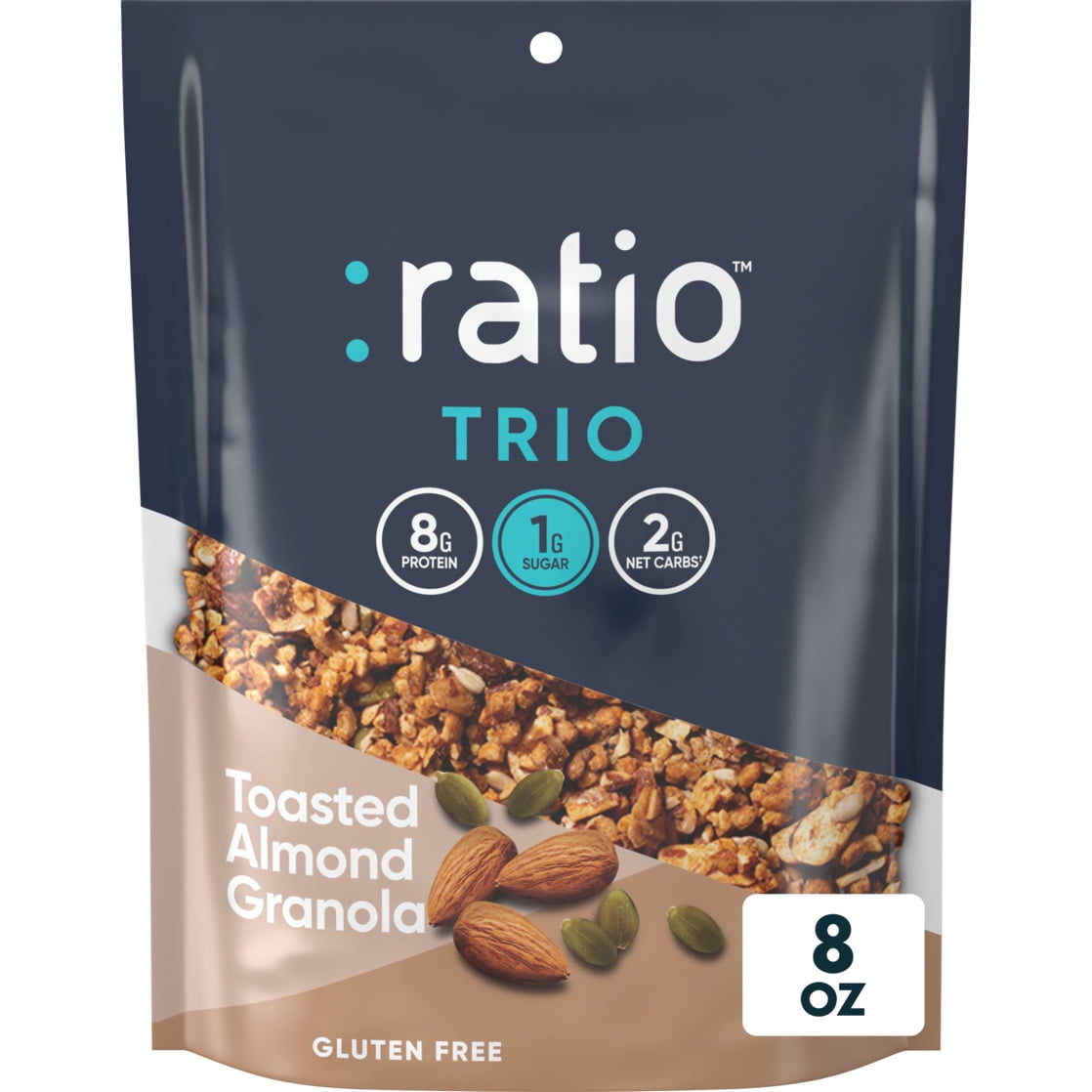 Ratio Toasted Almond Granola Cereal, 8 oz Resealable Bag, Keto — grocery product
