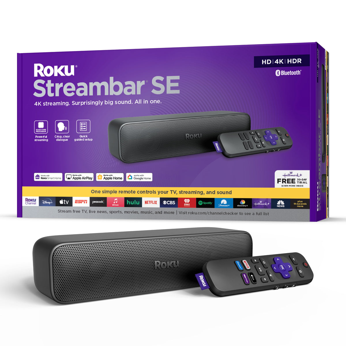 Roku Streambar SE - 2-in-1 TV Soundbar with Built-in Streaming, Premium Speakers, & Speech Clarity