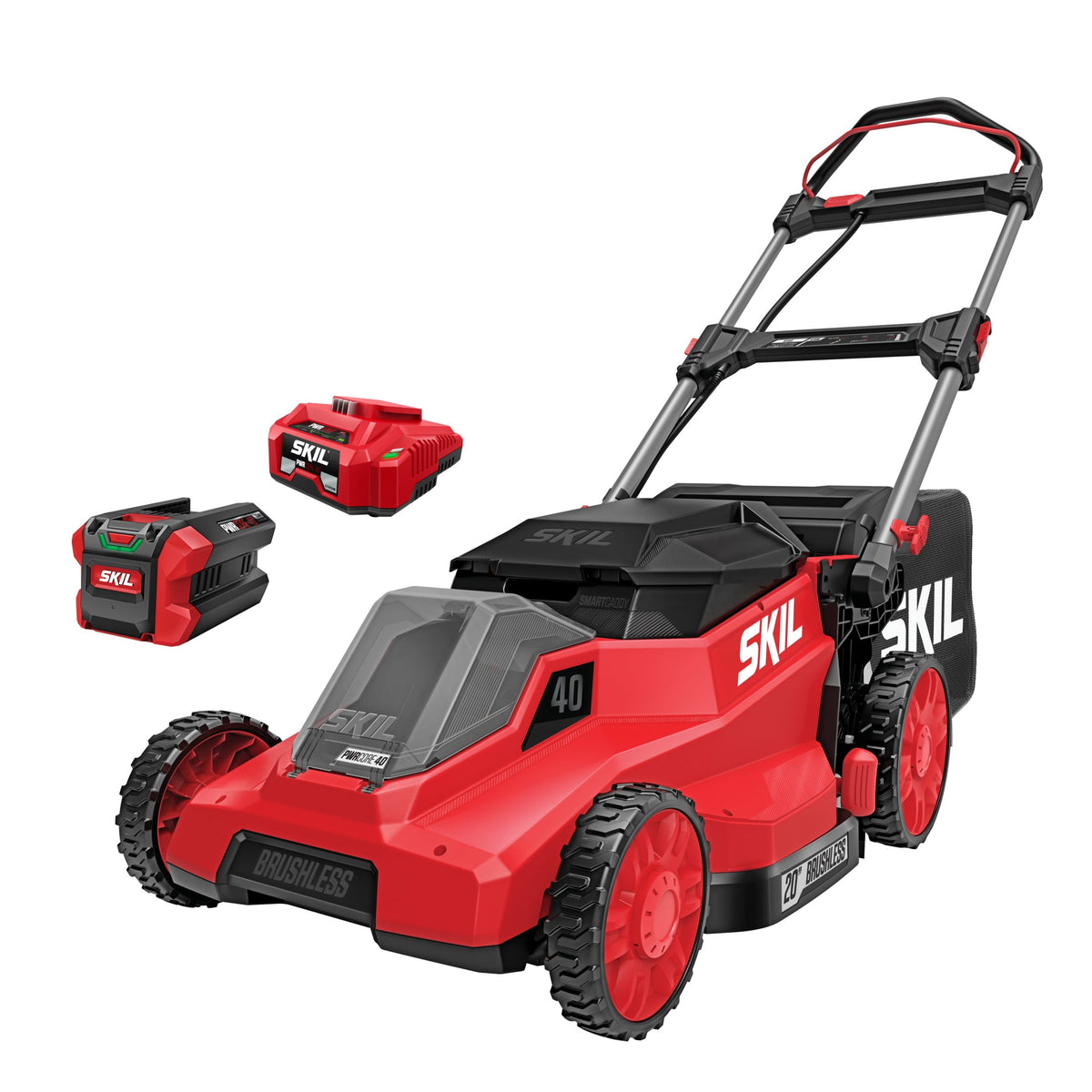 SKIL PWR CORE 40V Brushless 20-Inch Push Mower Kit with Smart Caddy