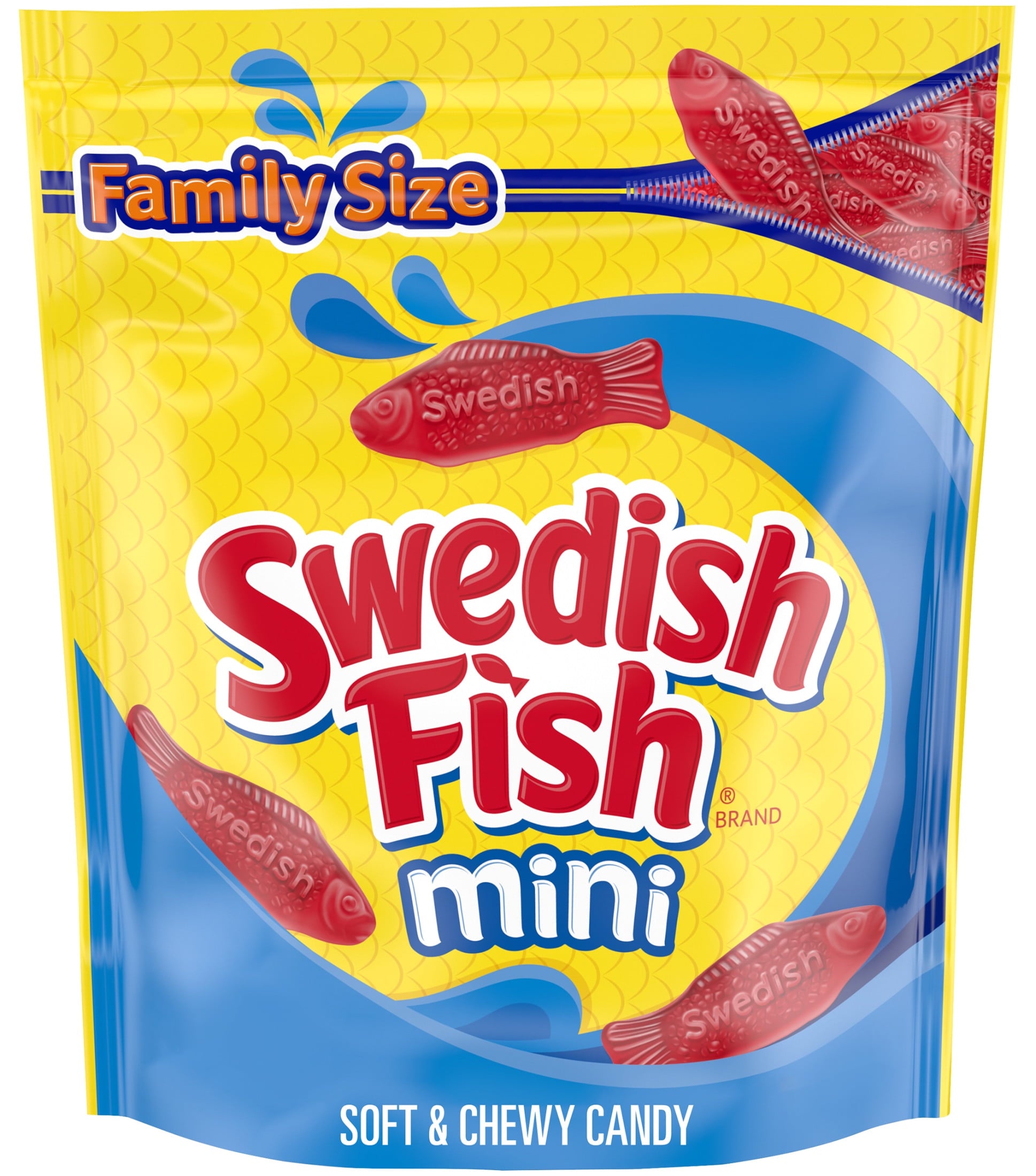 SWEDISH FISH Mini Soft & Chewy Gummy Candy, Family Size, Bulk Candy, 1.8 lb — grocery product