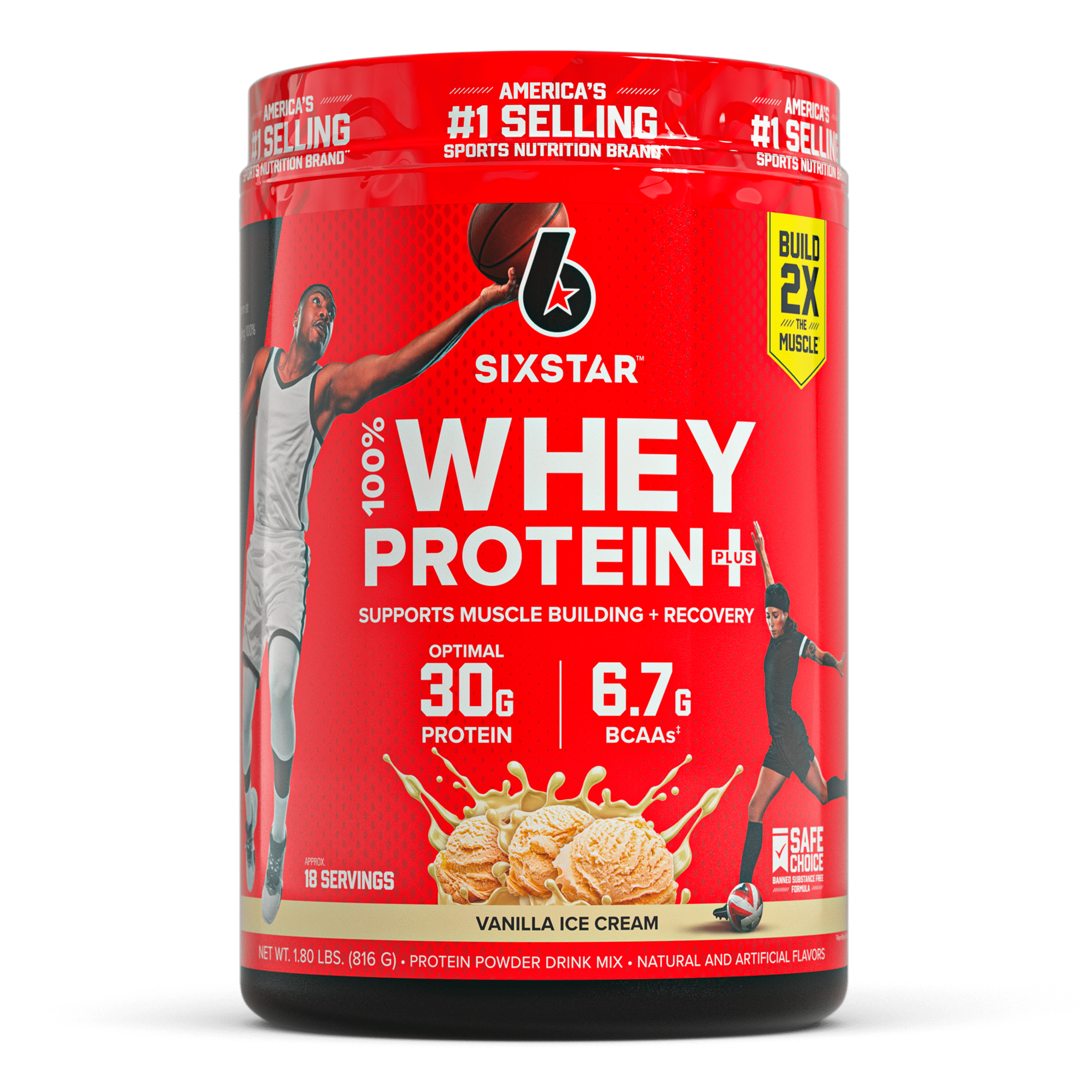 Six Star Pro Nutrition 100% Whey Protein Powder Plus, 30g Protein, Vanilla Cream, 1.81 lbs — sports nutrition product