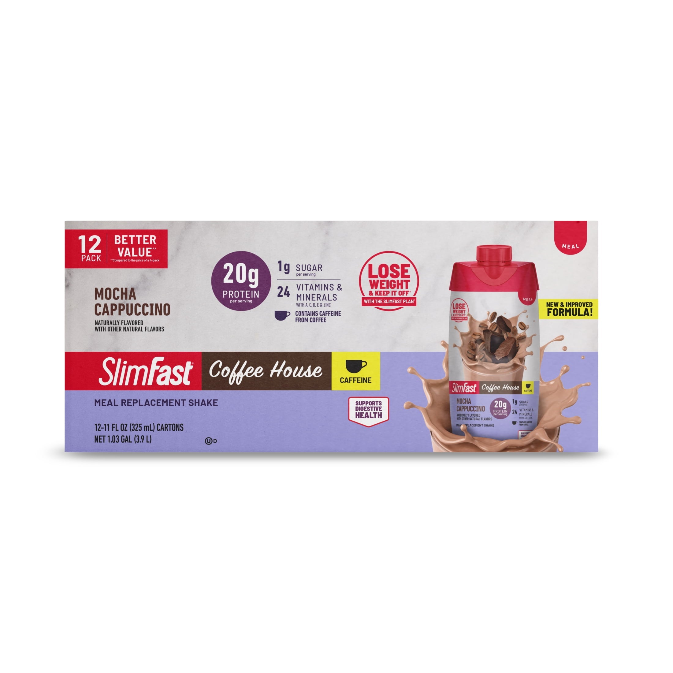 SlimFast High Protein 20g Energy Ready To Drink Meal Replacement Shake Coffee House Mocha — sports nutrition product