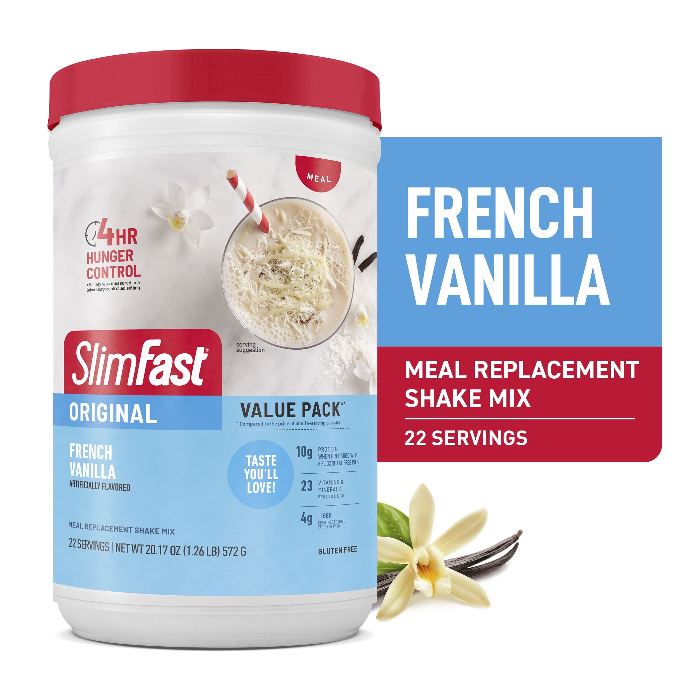 SlimFast Original French Vanilla Meal Replacement Shake Mix, 10g Protein, 22 Servings — sports nutrition product