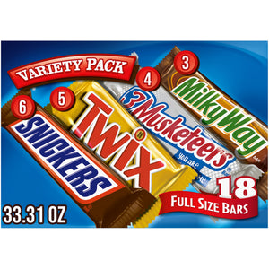 Mars Snickers, Twix, Milky Way & More Assorted Milk Chocolate Candy Bars - 18 Bars — grocery product
