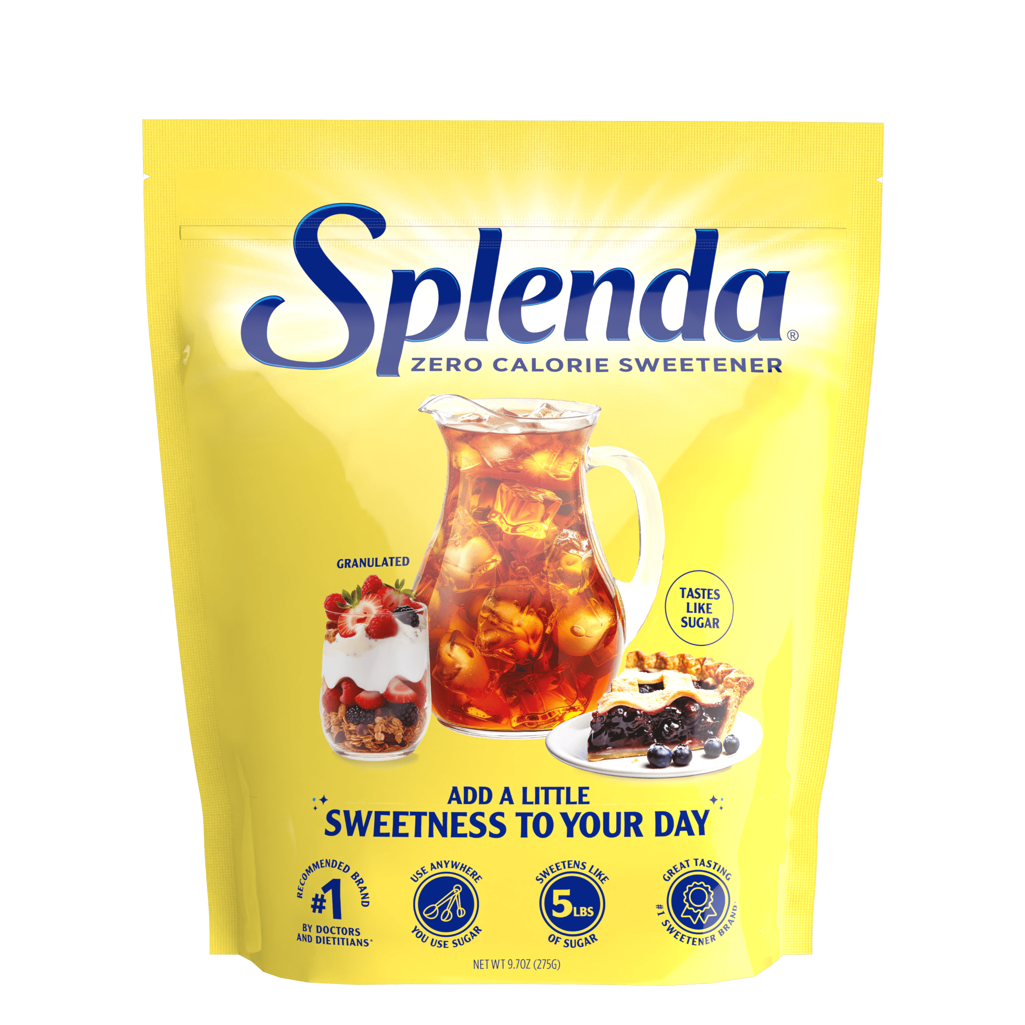 Splenda Zero Calorie Sweetener, Granulated Sugar Substitute, 9.7 oz Plastic Bag — grocery product